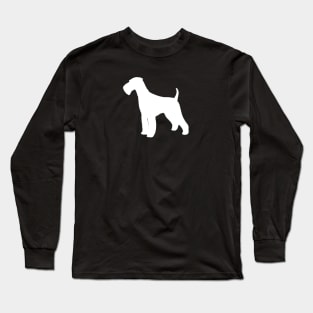 Airedale Terrier Dog Breed Silhouette Long Sleeve T-Shirt